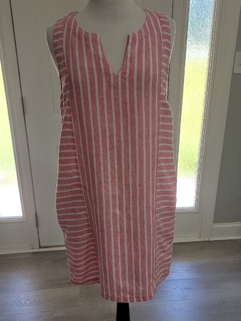 Sigrid Olsen Linen Striped Midi Dress - Picture 3 of 13